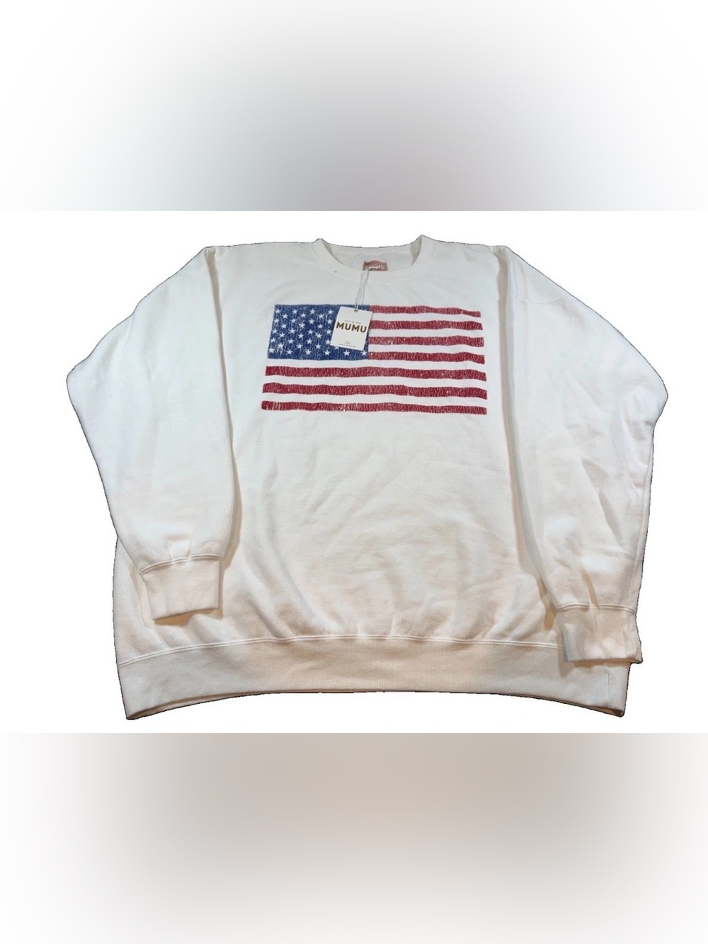 Show Me Your Mumu Stanley Sweatshirt American Flag Women’s Sz XXL Oversize NWT